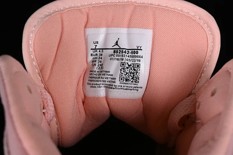 All categories Air Jordan Jordan series basketball shoes Air Jordan 1 Mid Air Jordan 1 Mid AJ1 Joe 1 coral gold dirty pink suede mid-top retro basketball shoes 852542-600